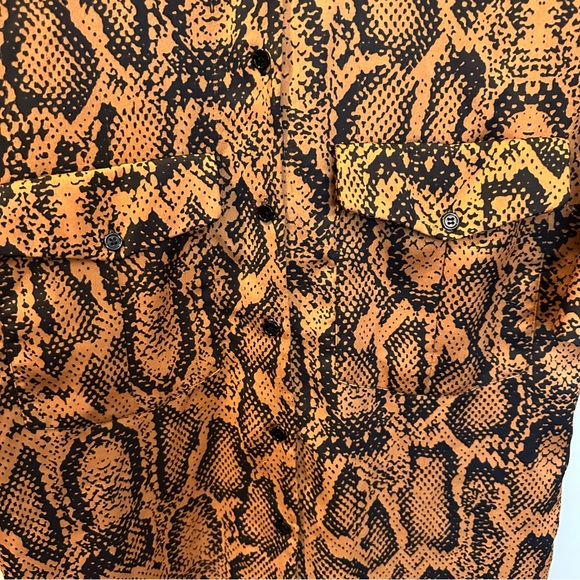 Zara Copper Python Print Midi Dress Size Small - Picture 5 of 10
